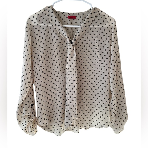 Ducci Polca Dot Sheer 3/4 sleeve Blouse - Picture 1 of 7